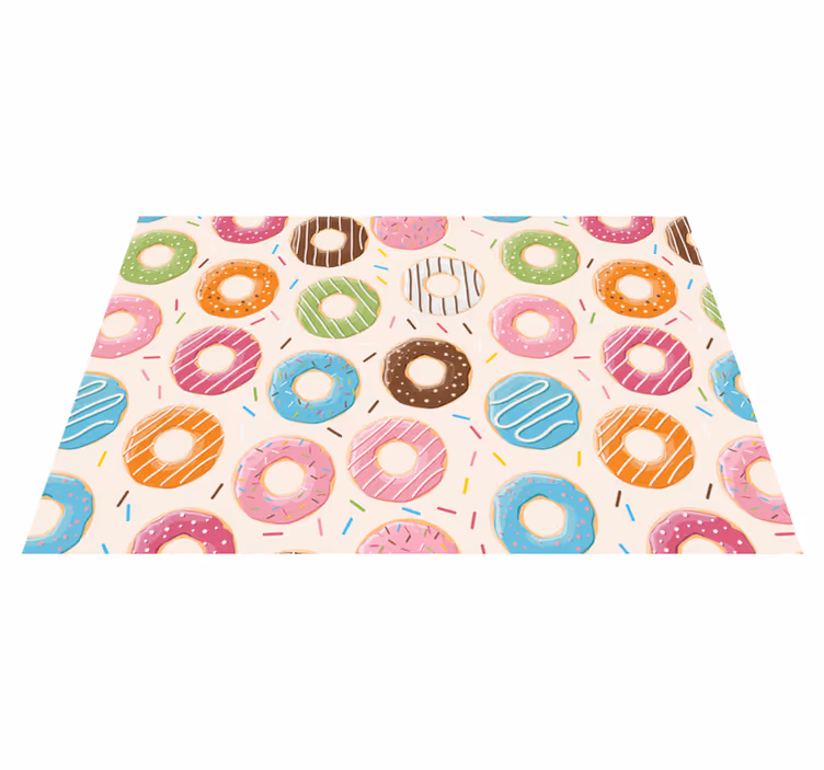 Kinder placemat kleurrijke donut patroon - TenStickers