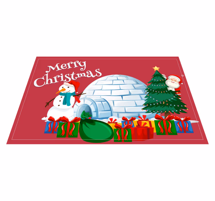 Kerstmis placemat feestelijke vakantie scène - TenStickers