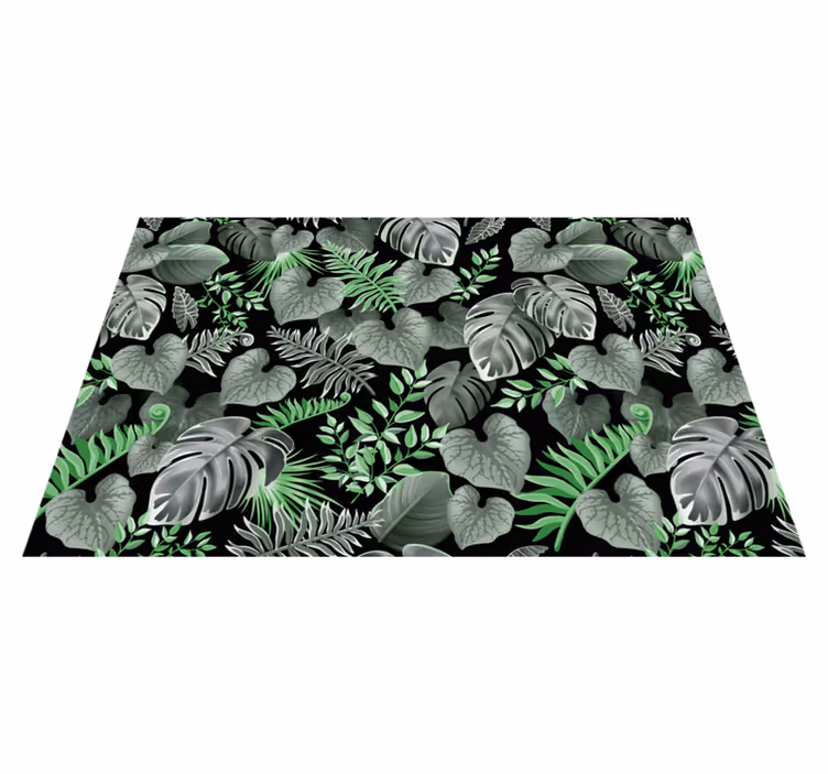 Houten placemat met groene bladerenpatronen - TenStickers