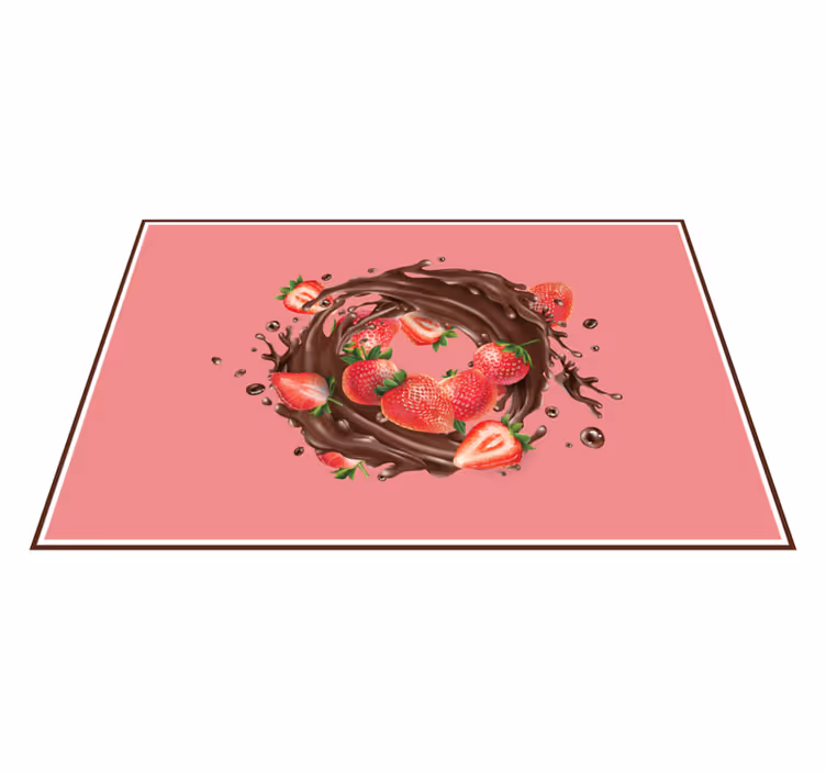 Originele placemat met chocolade-aardbeien - TenStickers