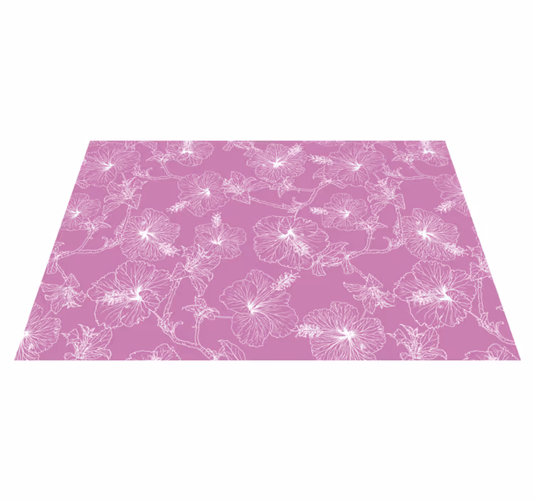 Originele placemat met bloemige omtreklijn - TenStickers