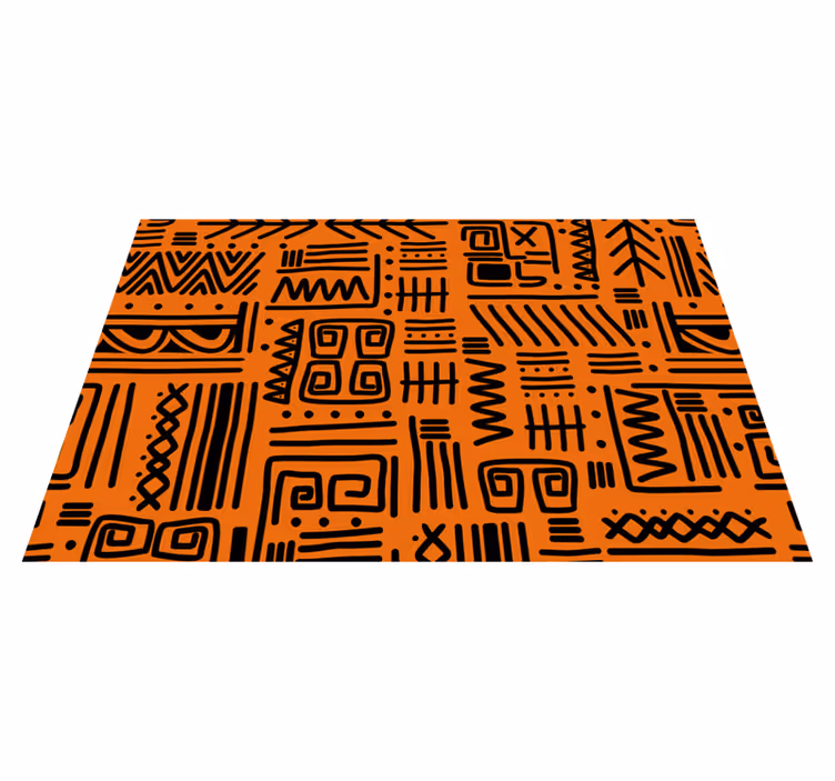 Houten placemat met abstract zwart patroon - TenStickers