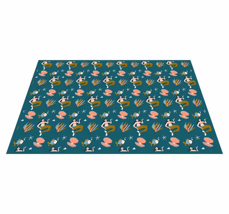 Kinder placemat zeemeermin schelpenpatroon - TenStickers