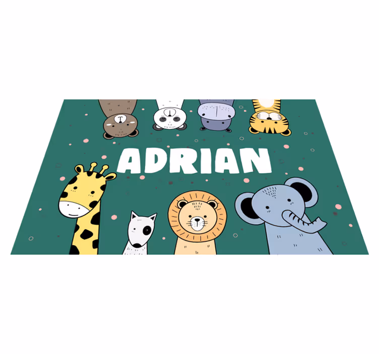 Placemat met naam Dierentekenfilms met naam - TenStickers