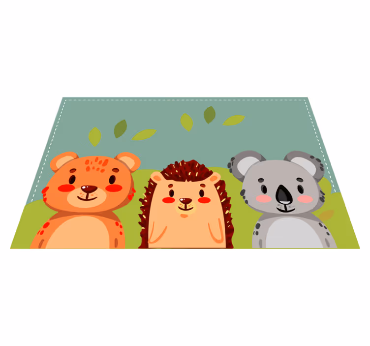 Kinder placemat schattige dierenvrienden - TenStickers