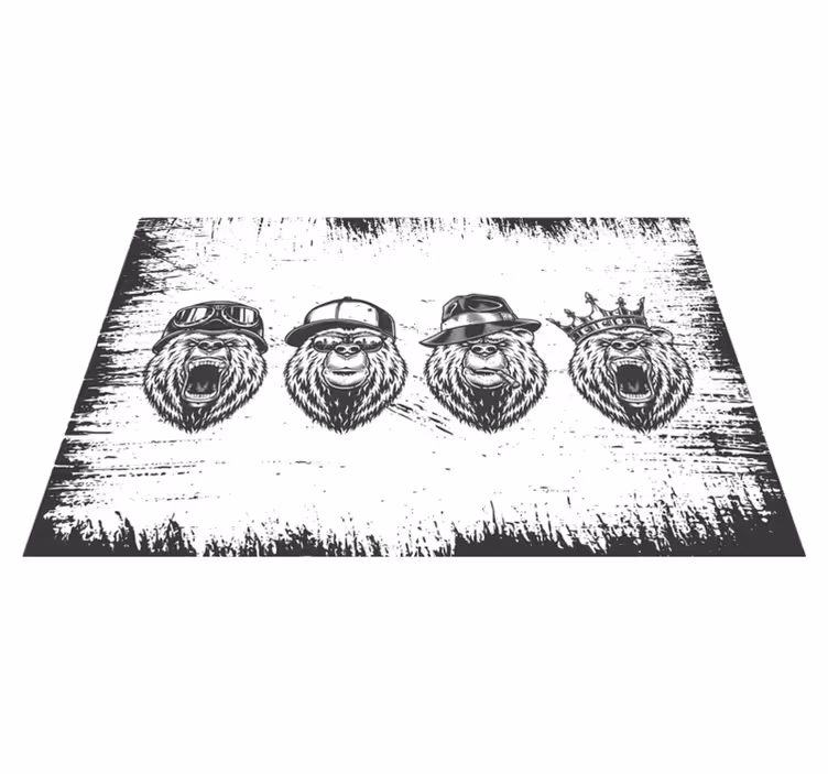 Originele placemat stijlvolle berenportretten - TenStickers