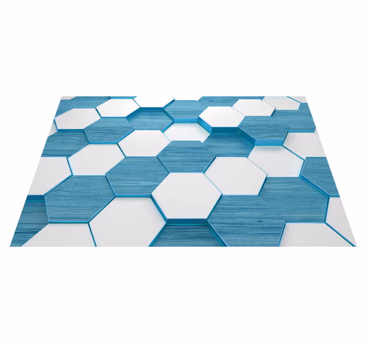 Moderne placemat hexagonaal blauw patroon - TenStickers