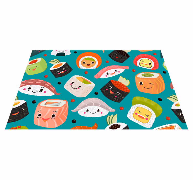 Kinder placemat schattige sushi figuren - TenStickers