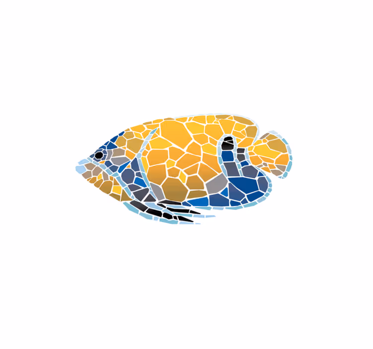 Originele placemat met mozaïek vis illustratie - TenStickers