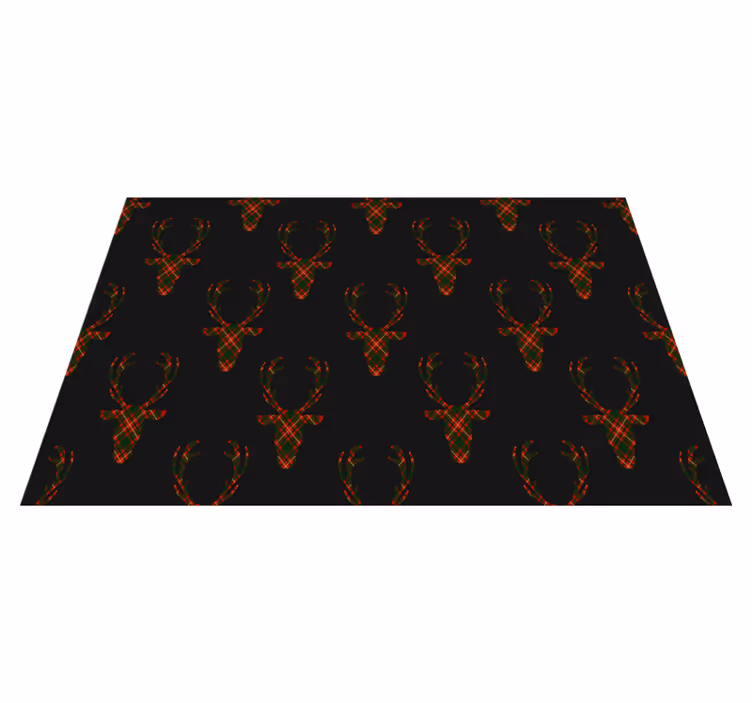 Kerstmis placemat met geruite rendier silhouetten - TenStickers