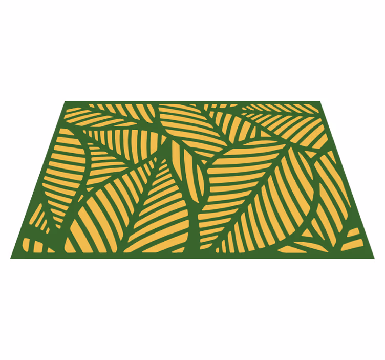 Houten placemat met bladerenpatroon overlay - TenStickers