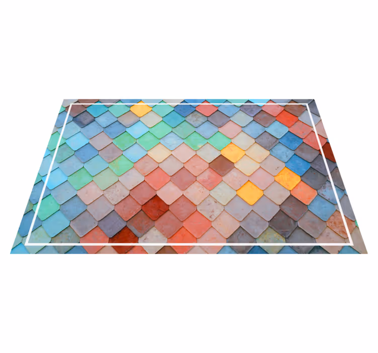 Houten placemat met kleurrijk tegelpatroon - TenStickers