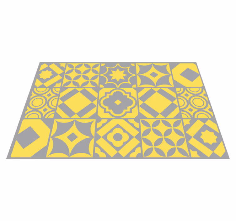 Houten placemat met geometrisch motief tegels - TenStickers