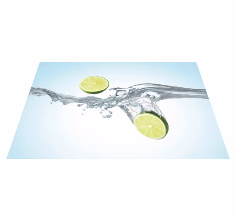 Houten placemat sliced limes splash - TenStickers
