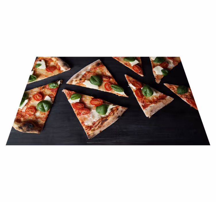 Restaurant placemat gesneden pizza arrangement - TenStickers