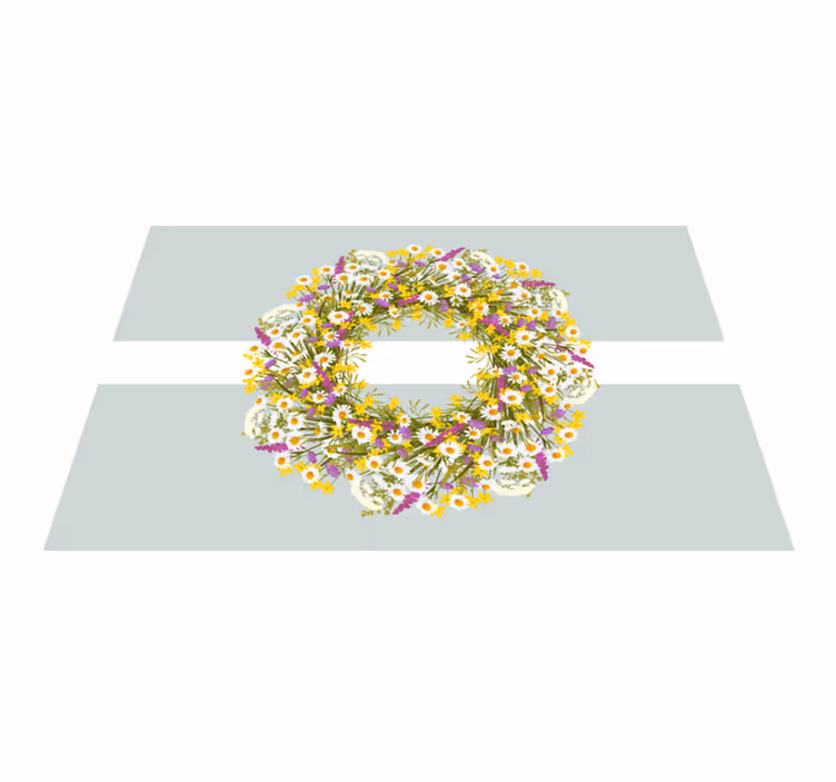 Originele placemat bloemenkrans centerpiece - TenStickers