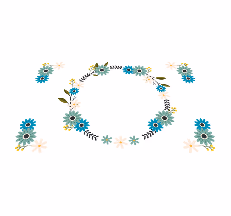 Originele placemat met bloemig frame accent - TenStickers