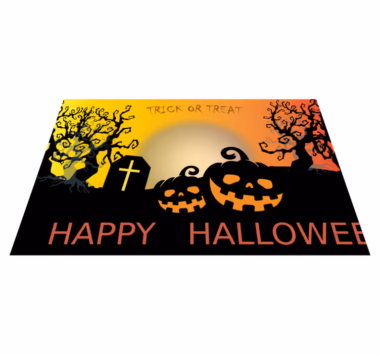 Pompoen kerkhof halloween placemats - TenStickers