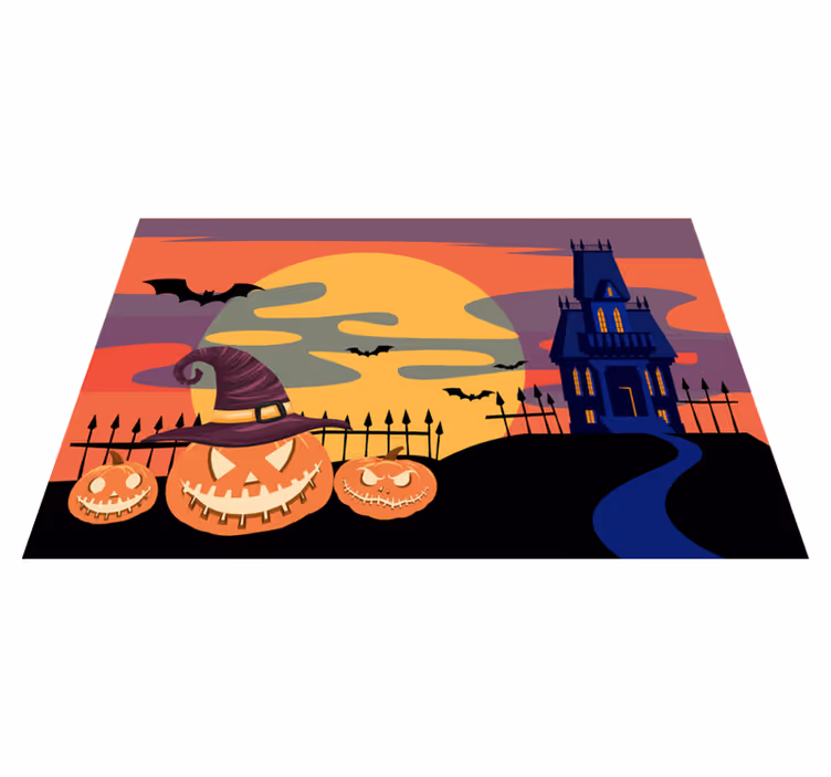 Halloween placemat pompoen nachtmerrie scène - TenStickers