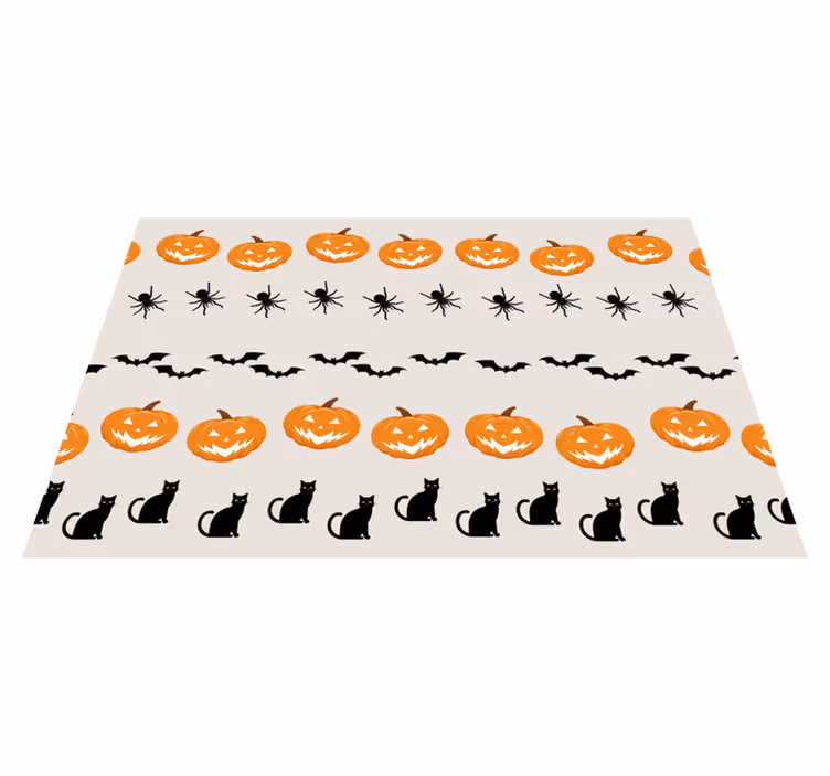 Halloween placemat pompoen spin kat - TenStickers