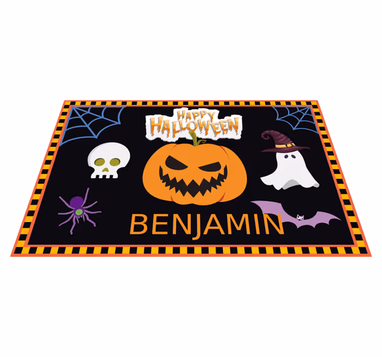 Rechthoekige placemats Halloween-patroon voor kinderen met naam - TenStickers