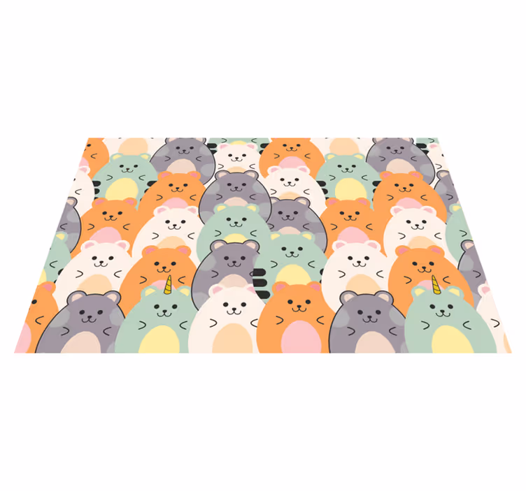 Kinder placemat schattige dierengezichten - TenStickers