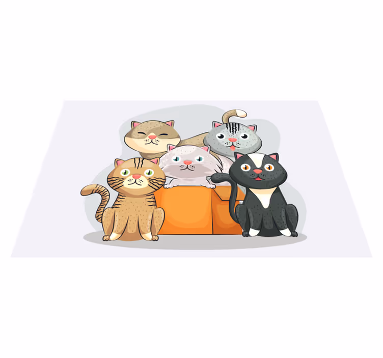 Kinder placemat schattige kattengezichten - TenStickers