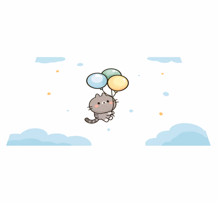 Kinder placemat schattige kat ballonnen - TenStickers