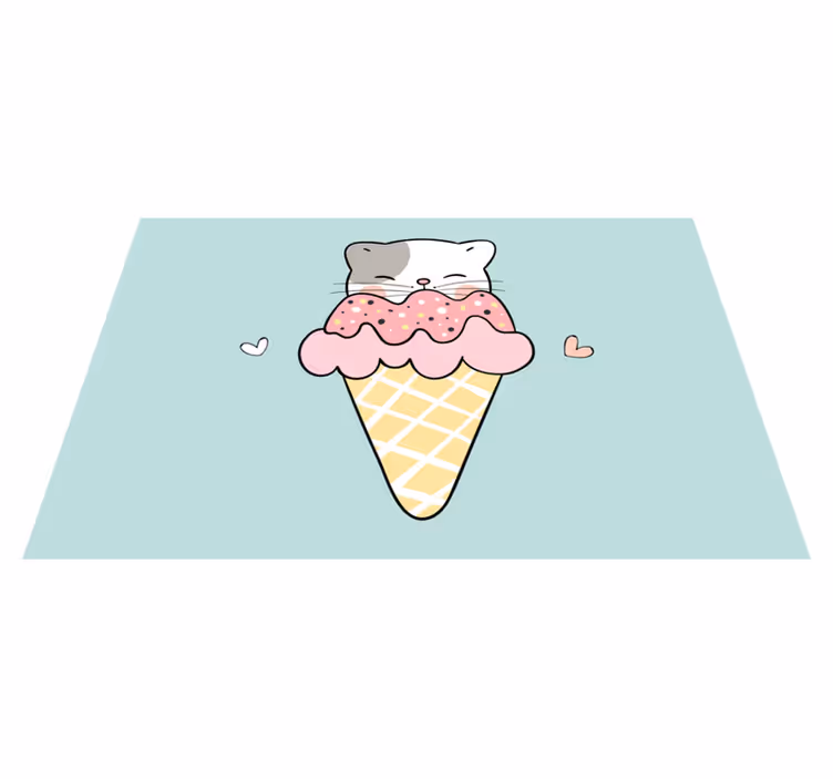 Kinder placemat schattige kat ijsje - TenStickers