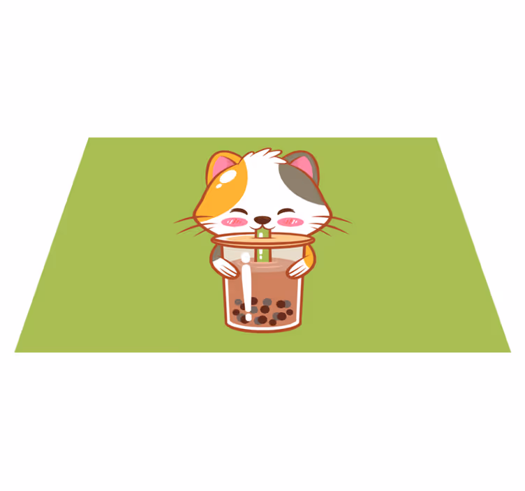 Kinder placemat schattige kat drankje - TenStickers