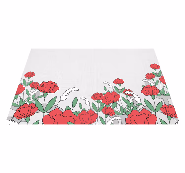 Originele placemat met bloemenpatroon en bladeren - TenStickers