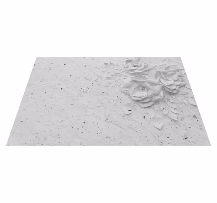 Houten placemat elegant bloemendecoratie - TenStickers