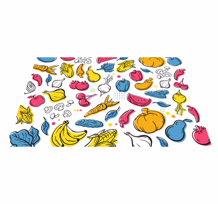 Originele placemat met kleurrijke groentepatronen - TenStickers