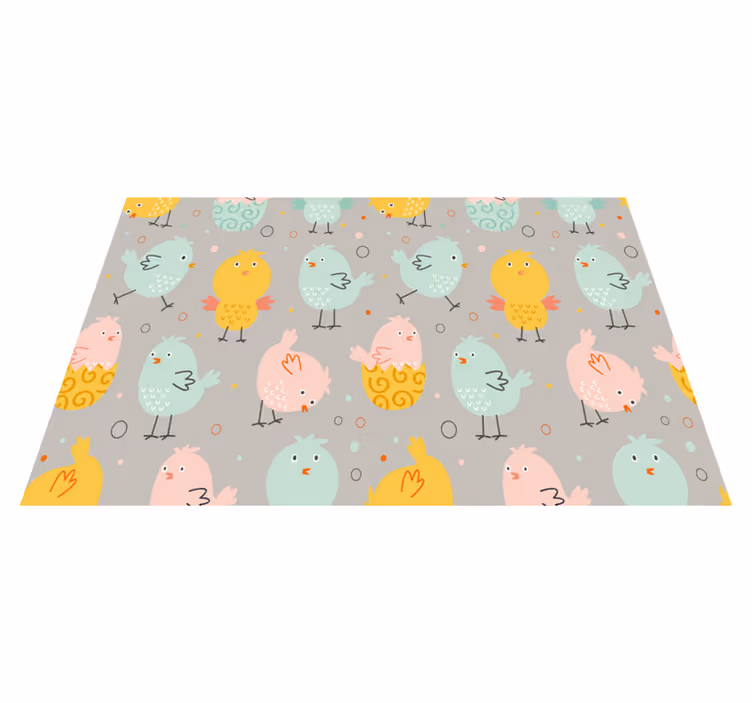 Kinder placemat met kleurrijke kuikenfiguren - TenStickers