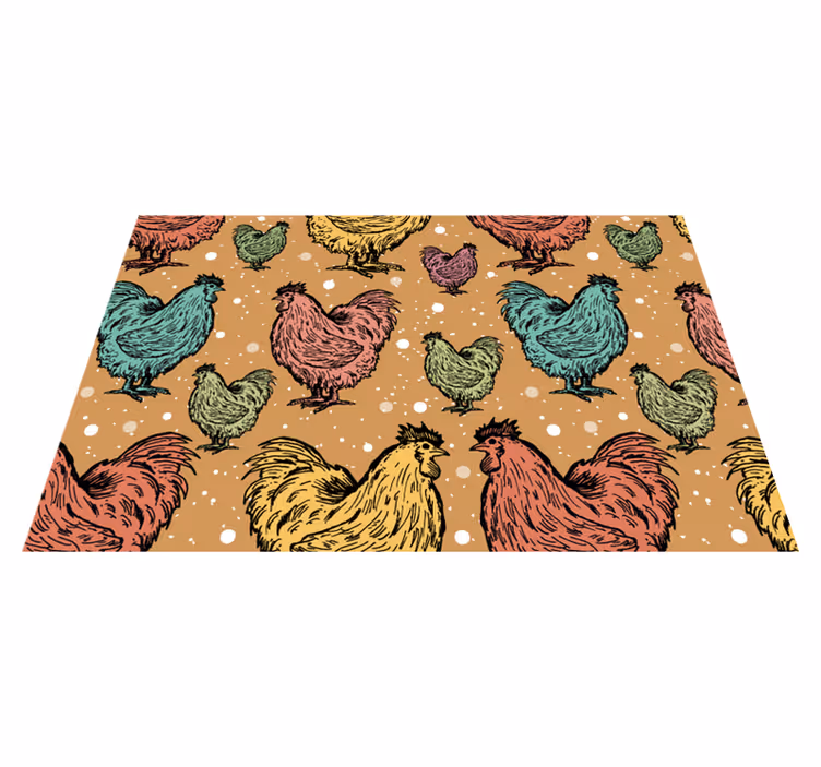 Originele placemat met kleurrijk kippenpatroon - TenStickers