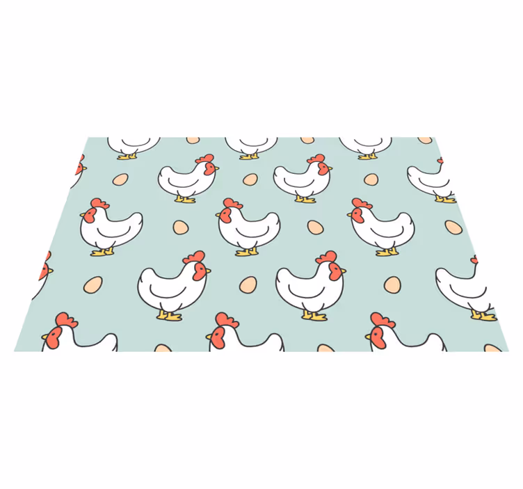 Kinder placemat met speelse kippenpatronen - TenStickers