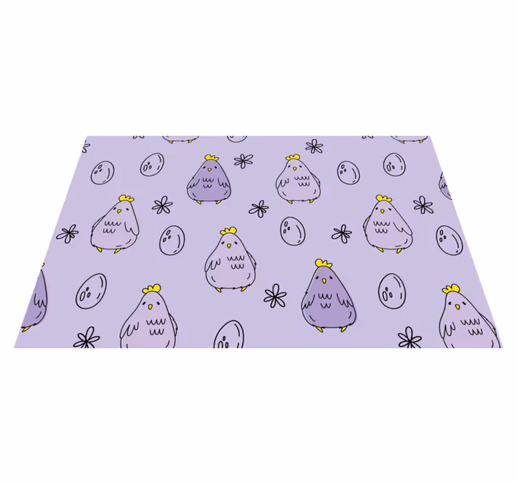 Kinder placemat schattig kippenpatroon - TenStickers