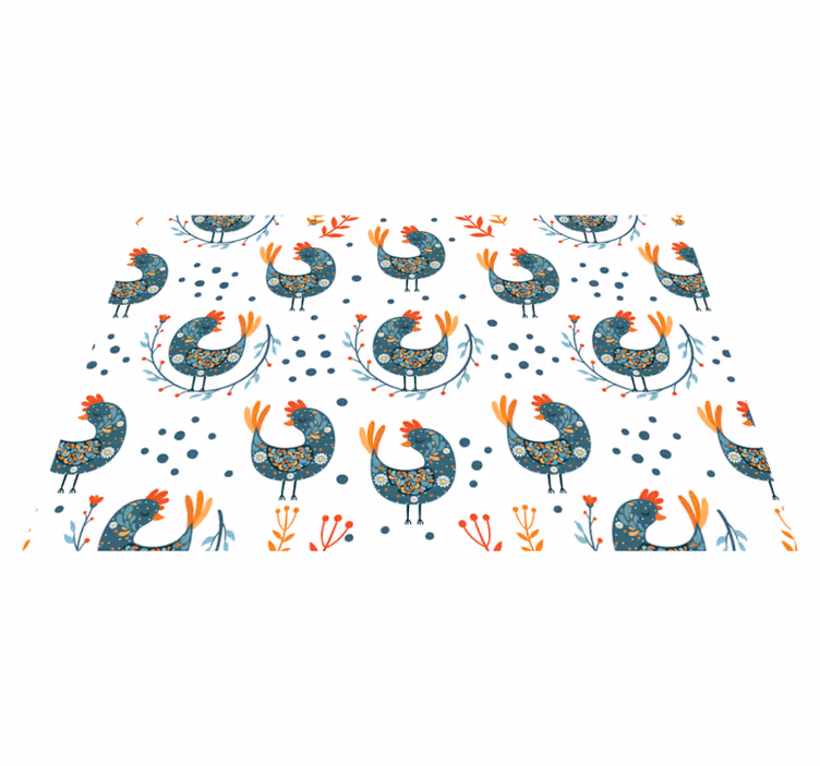 Originele placemat kleurrijk haanpatroon - TenStickers