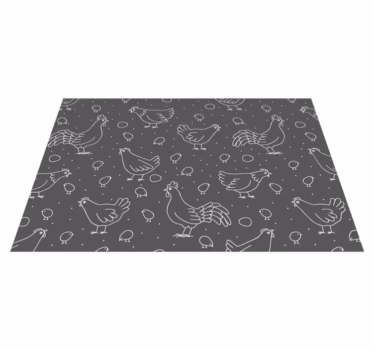 Originele placemat charmante hennen kom - TenStickers