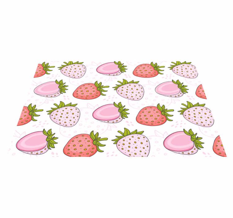 Originele placemat met roze aardbeienpatroon - TenStickers