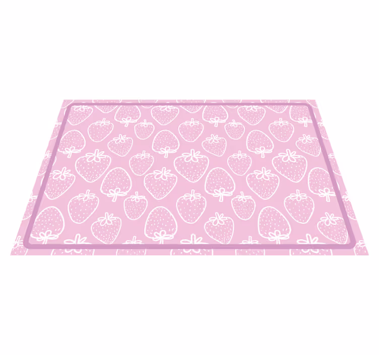 Kinder placemat met aardbeienpatroon - TenStickers