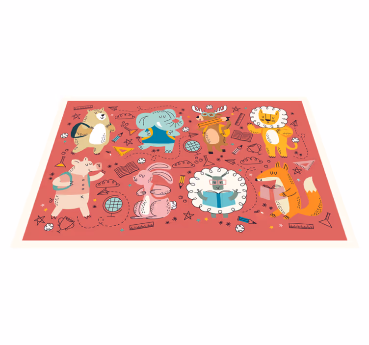 Kinder placemat vrolijke dierenvrienden - TenStickers