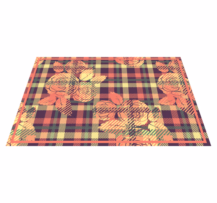 Houten placemat botanisch raster arrangement - TenStickers