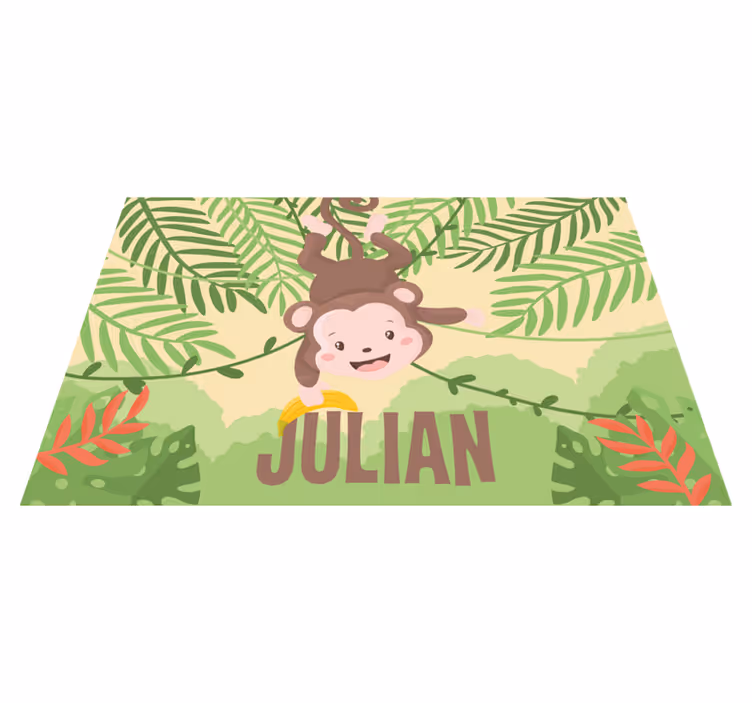 Placemat met naam Kleine aap op tak - TenStickers