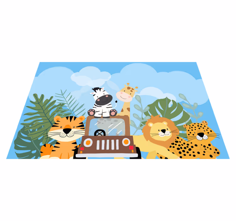 Kinder placemat dieren safari scene - TenStickers