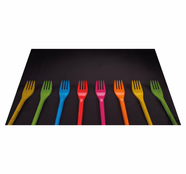 Kinder placemat kleurrijke bestekcollectie - TenStickers