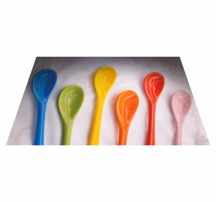 Placemat voor huis met kleurrijke keukenaccessoires - TenStickers