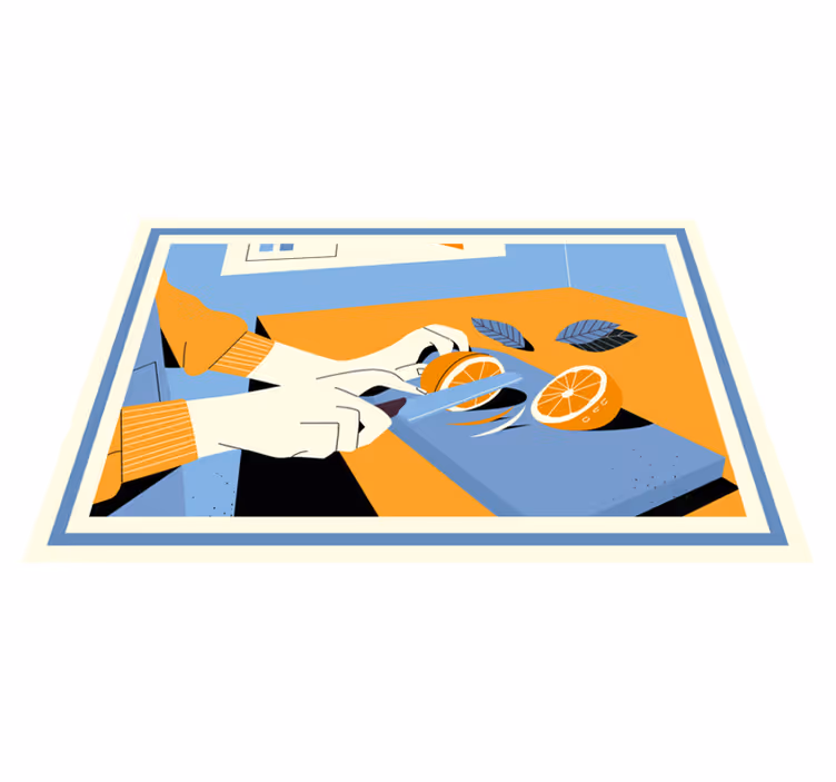 Moderne placema voor het snijden van verse sinaasappels - TenStickers