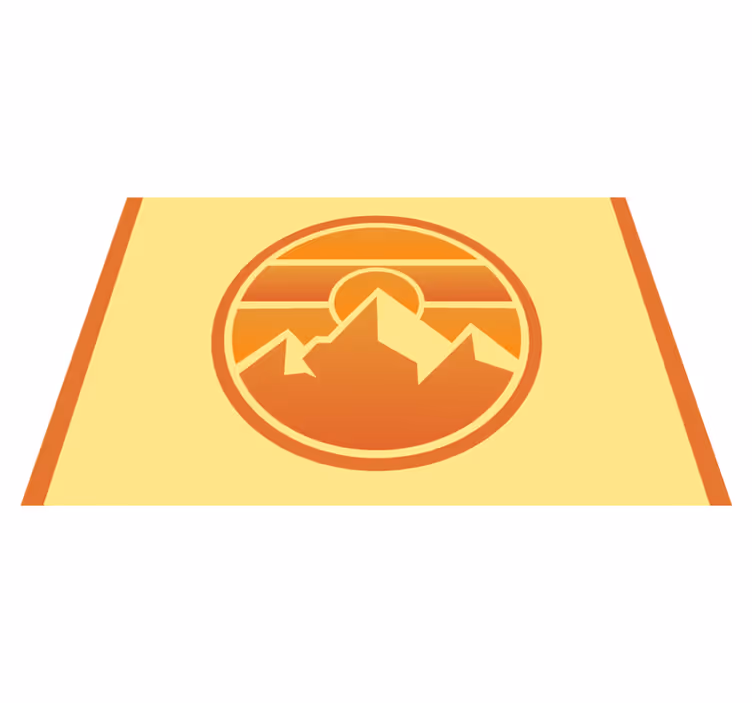 Moderne placemat bergzonsondergang silhouet - TenStickers