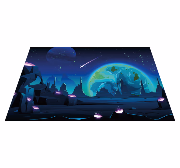 Moderne placema kosmisch landschap scene - TenStickers